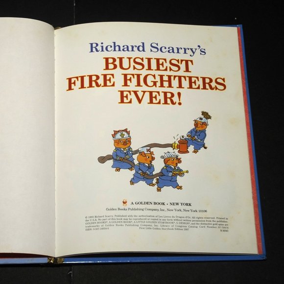 VTG Little Golden Storybook Richard Scarry 'Busiest Fire Fighters Ever!' 1993 - Picture 2 of 13